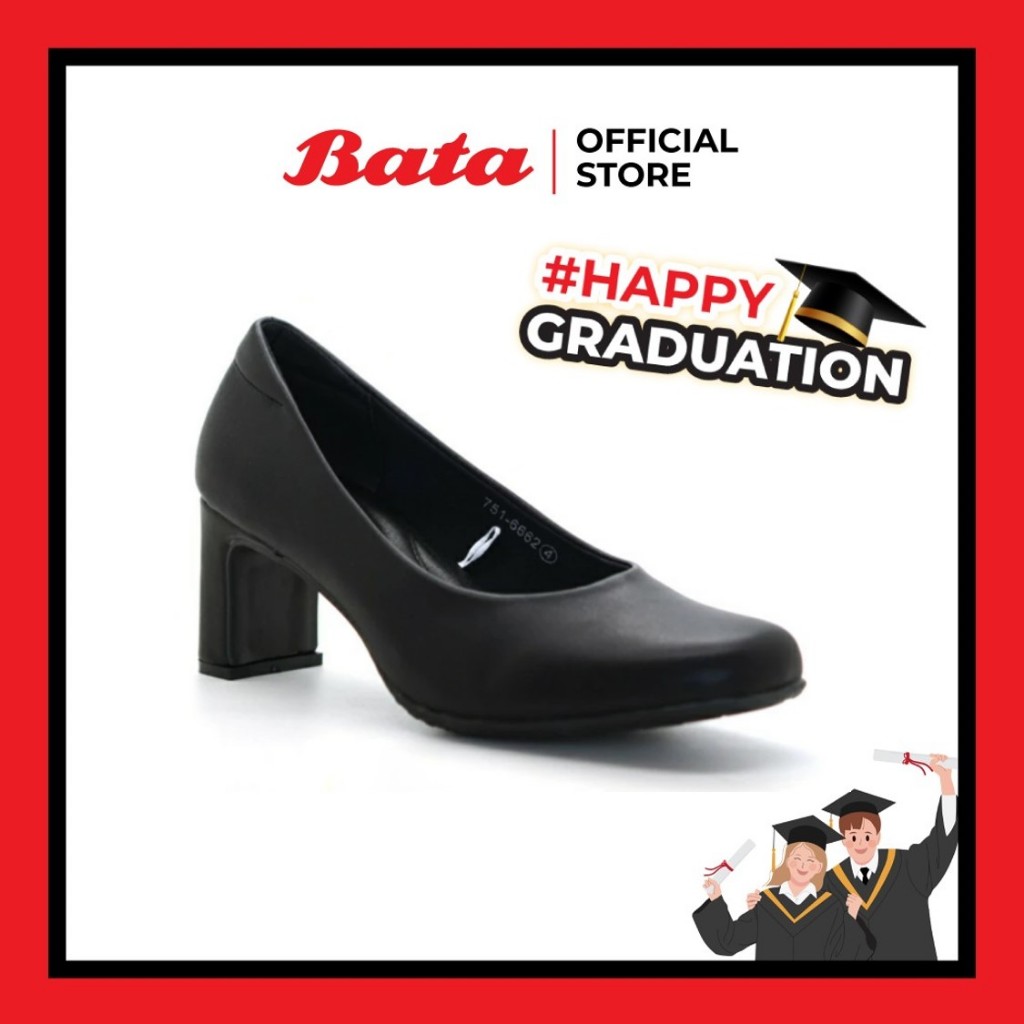 *Best Seller* Bata รองเท้ารับปริญญา ทางการ แบบสวม รองรับน้ำหนักเท้าได้ดี  ส้น 2.5  นิ้ว  สำหรับผู้หญิง รหัส 7516662