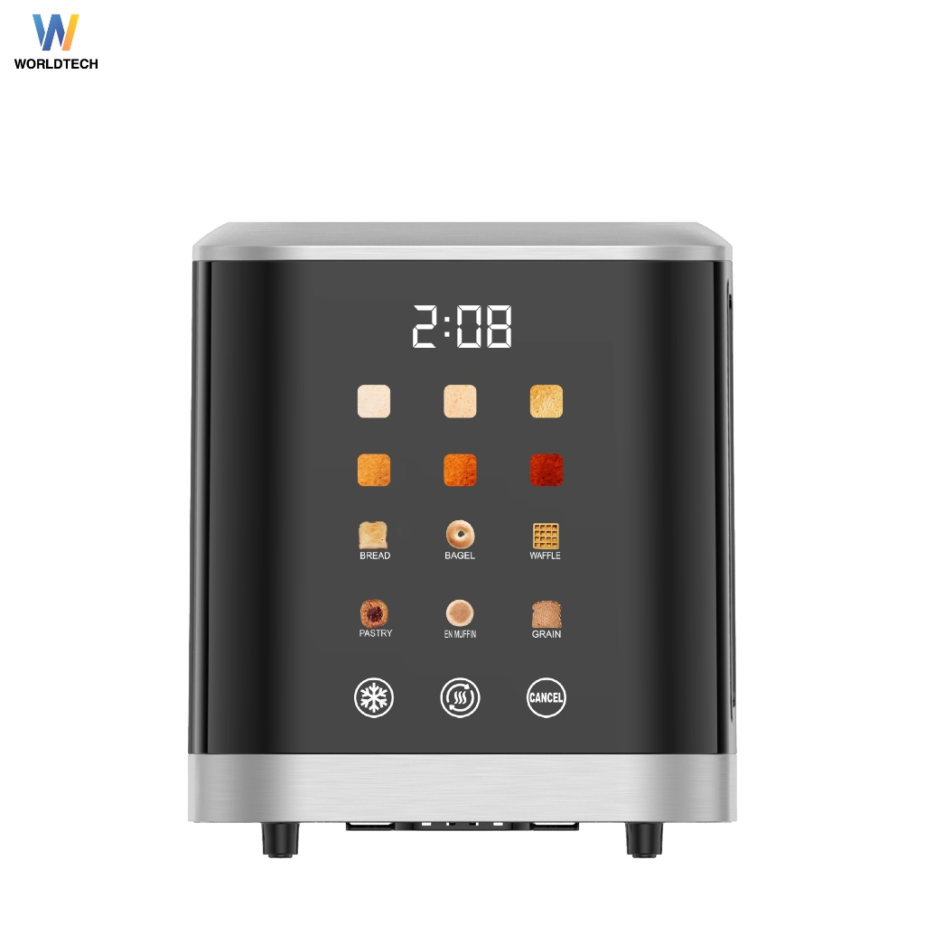 [พร้อมส่ง] Worldtech Toaster เครื่องปิ้งขนมปัง หน้าจอสัมผัส LED แบบ 2 ช่อง รุ่น WT-TA01311
