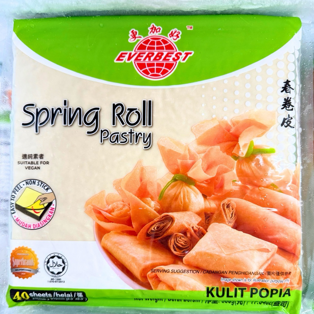 แผ่นแป้งปอเปี๊ยะ ห่อสีเขียว 3 ห่อ แพ็คละ 500 กรัม จำนวน 40 แผ่น ขนาด 8.5*8.5 นิ้ว