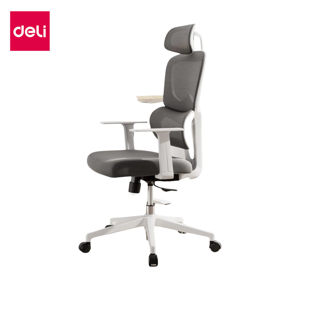 Deli เก้าอี้ออฟฟิศ เก้าอี้ทำงาน ปรับเอนหลังได้ถึง135องศา พนักพิงศีรษะ ปรับที่วางแขนได้ Office Chair