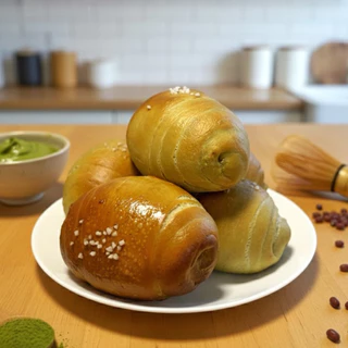 Matcha Shio Pan มัทฉะชิโอะปังพรีเมียม ไส้ถั่วแดงญี่ปุ่น รสชาติเข้มข้น กรอบนอก นุ่มใน อบใหม่ทุกวัน