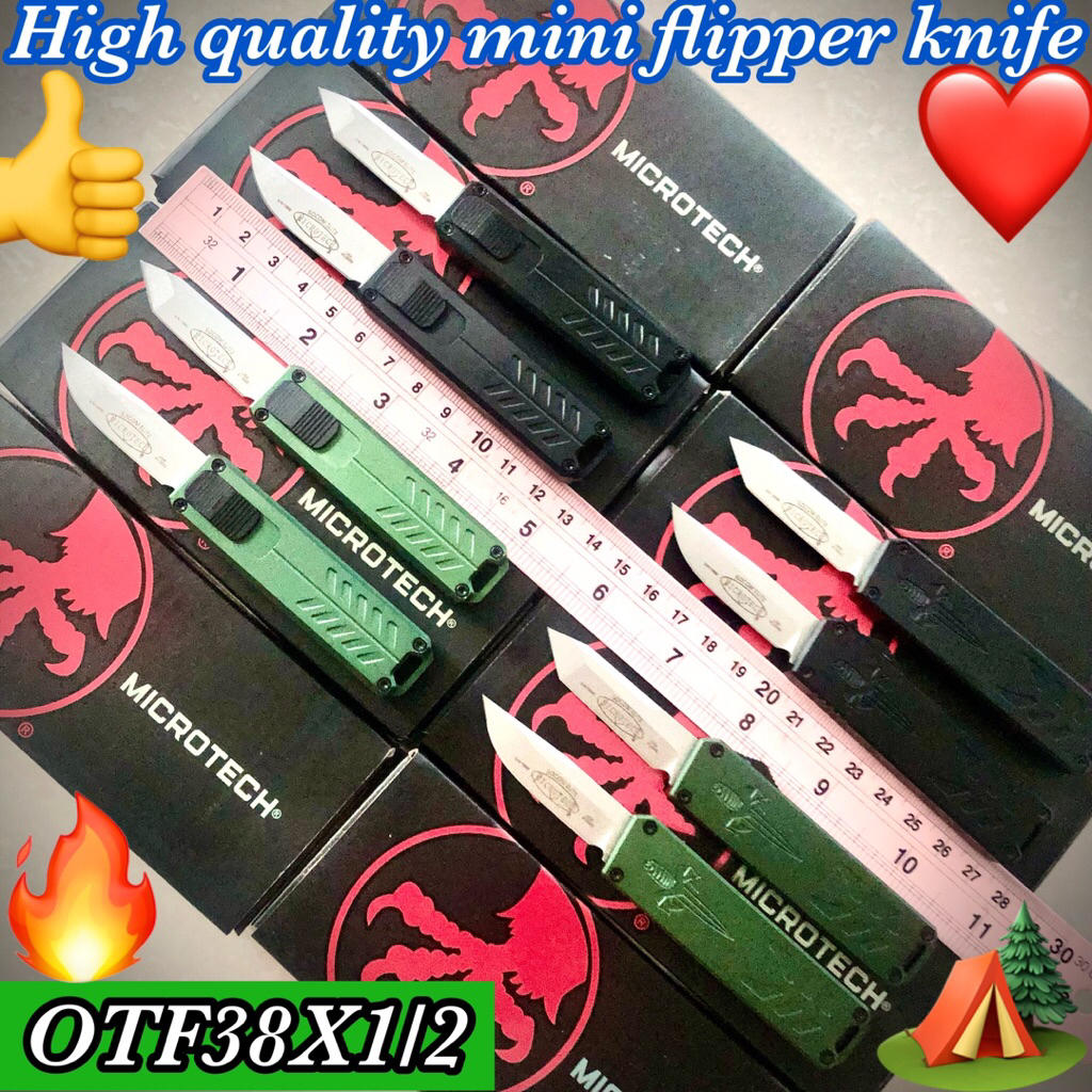High quality mini flipper knife OTF38X1/2 for collection and use camping 🏕️