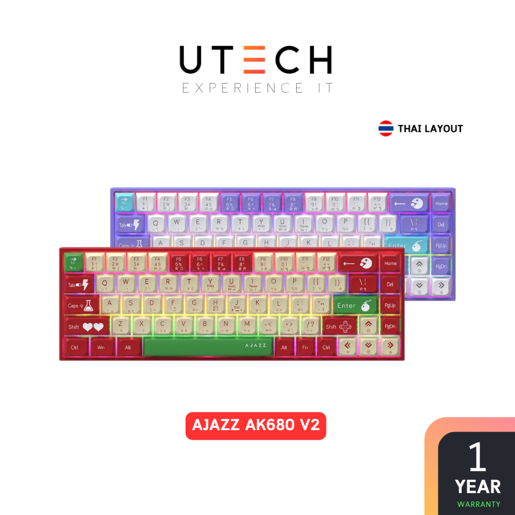 คีย์บอร์ดเกมมิ่ง Ajazz AK680 V2 Wired Game Theme Mechanical Gaming Keyboard by UTECH