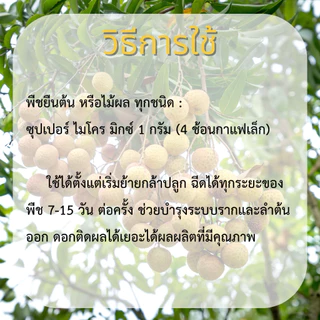 ซุปเปอร์ไมโครมิกซ์ พืชโตไว ให้ผลใหญ่ เร่งราก เร่งเเป้ง เร่งน้ำตาล เร่งหน่อ ดึงช่อ เสริมภูมิต้านทาน ปลอดภัยต่อชีวิต