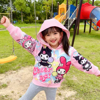 MC026 เสื้อแจ็กเก็ตแขนยาว มีฮู้ด ลายการ์ตูน น่ารัก สําหรับเด็กผู้หญิง