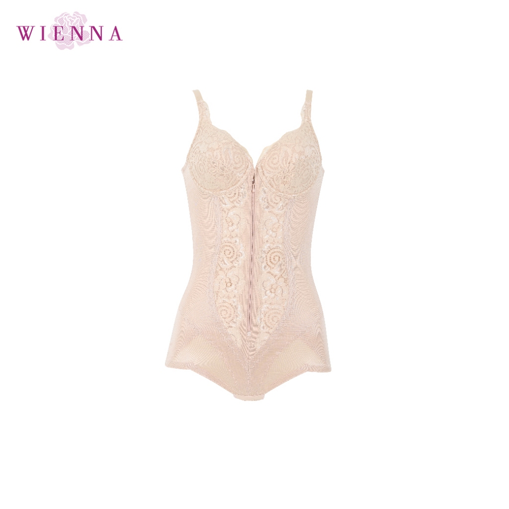 Wienna ชุดชั้นใน Body Suit DA41412 ชุดเก็บกระชับสัดส่วน ระดับกระชับมาก สีดำ สีเนื้อ Tulip Carnation