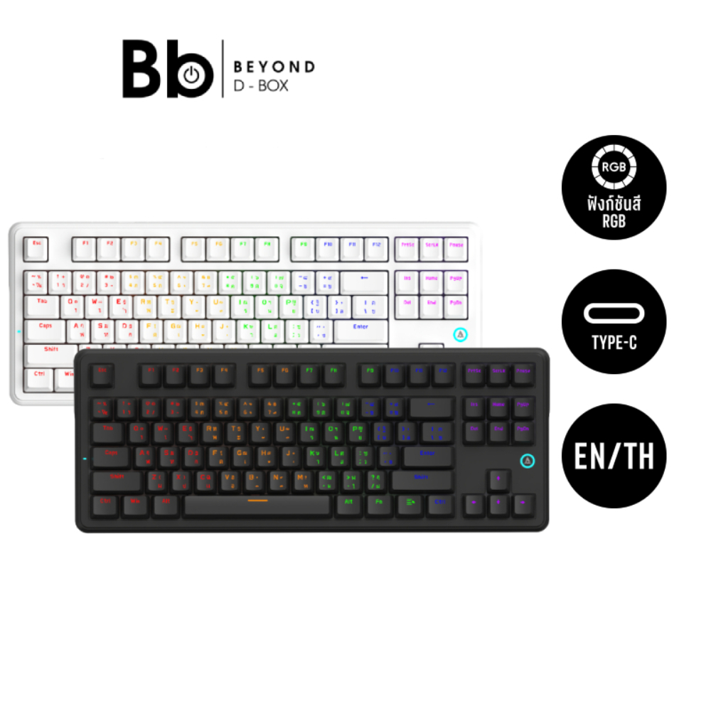 คีย์บอร์ดเกมมิ่ง Ajazz Gaming Keyboard AK870V2 Wired Red Switch by BB Beyond D-Box