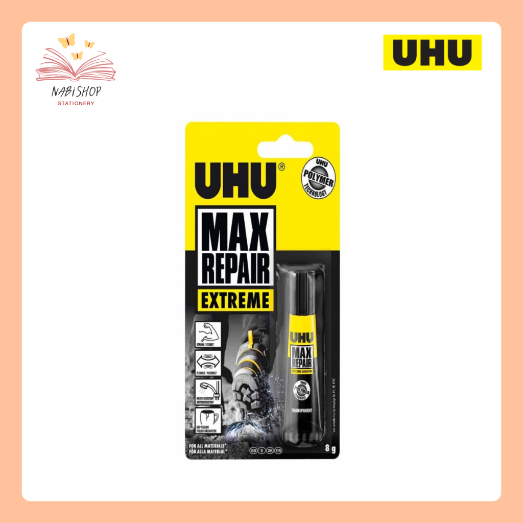UHU Max Repair Power กาวติดได้ทุกสภาพผิว ติดแน่น ทนความร้อนและทนน้ำ ขนาด 8 กรัม