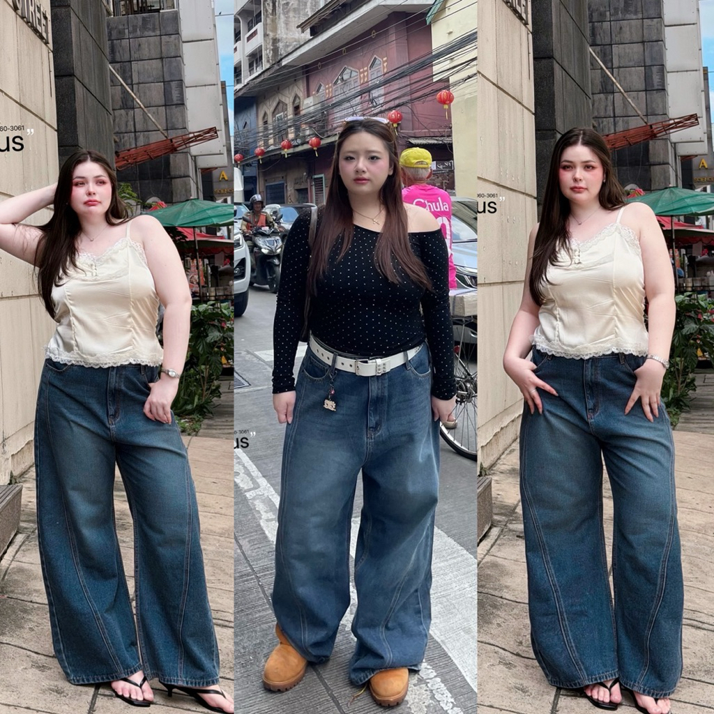 (LD) กางเกงยีนส์ขายาว ทรงบัคกี้ ตีเกล็ดหน้า เท่ห์ๆเก๋ๆ สีสนิม ใส่ได้ทั้งหญิงและชาย ทรงสวย เสื้อผ้าสาวอวบอ้วน ไซส์ใหญ่