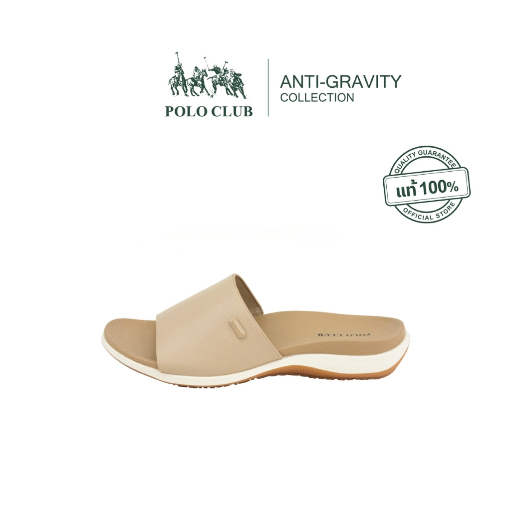 POLO CLUB รองเท้าแตะแบบสวม รุ่น AG-2822 สีเบจ |รองเท้าแตะผู้หญิง