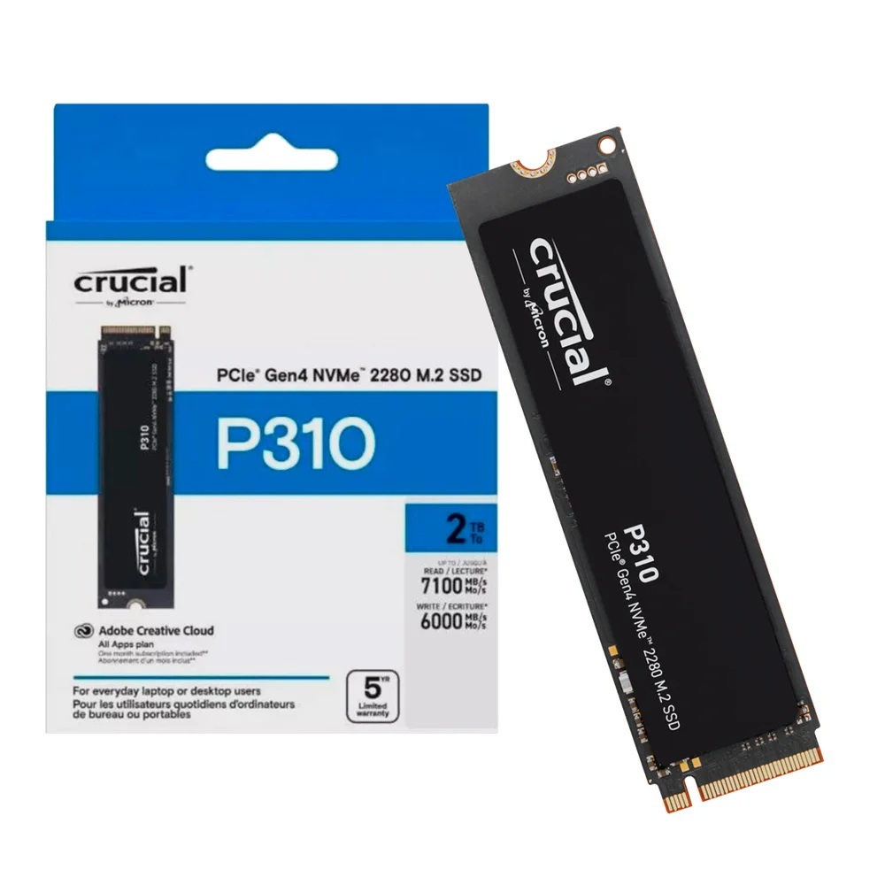 500GB/1TB/2TB SSD (เอสเอสดี) Crucial P310 PCIe Gen4 NVMe 2280 M.2 SSD up to 7,100MB/s.
