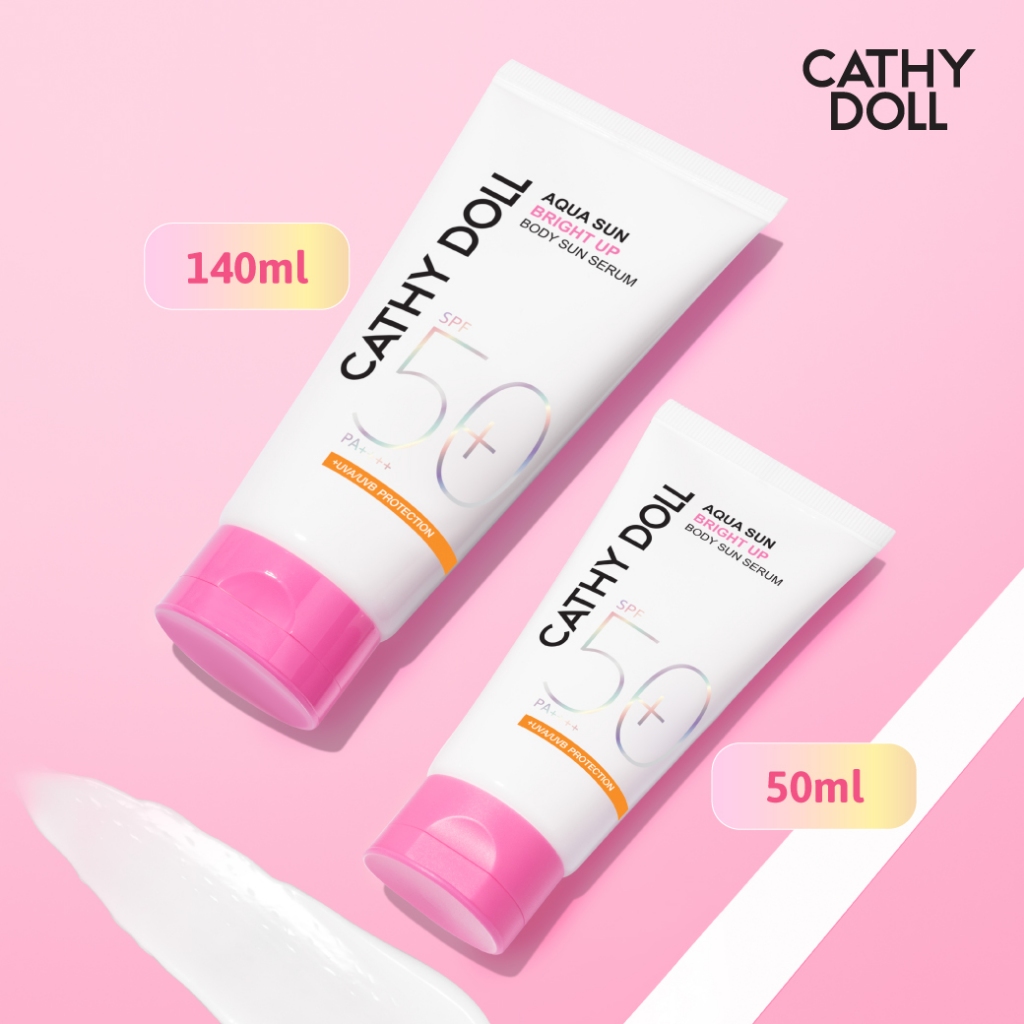 Cathy Doll อควาซันไบรท์อัพบอดี้ซันเซรั่ม เอสพีเอฟ50+ พีเอ++++ มี 2 ขนาด 50ml และ140ml