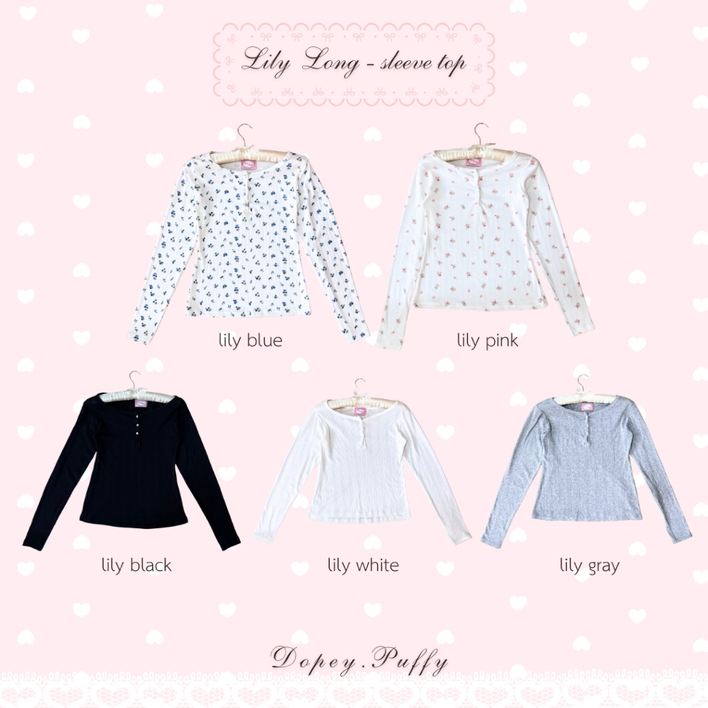DOPEY.PUFFY / Lily Long-sleeve top เสื้อแขนยาวผ้าฉลุลายดอกไม้