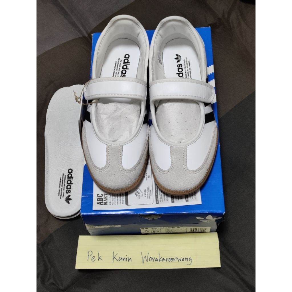 รองเท้า Adidas Samba Jane สีขาว ของแท้ มือ 1 ป้ายห้อยไซส์ 8 US 6.5 UK 40 EU 250 JP