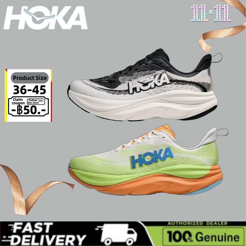 ต้นฉบับ 100% 💯 HOKA ONE ONE SKYFLOW SKYFLOW เหมาะสำหรับเด็กผู้ชายและผู้หญิง รองเท้าผ้าใบ