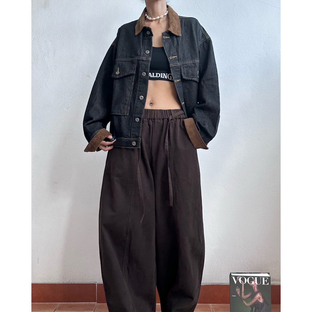 PLOYNAPAS – Jackets jeans เสื้อแจ็คเก็ตยีนส์ ดีเทลกระเป๋าด้านหน้าทรงคาร์โก้