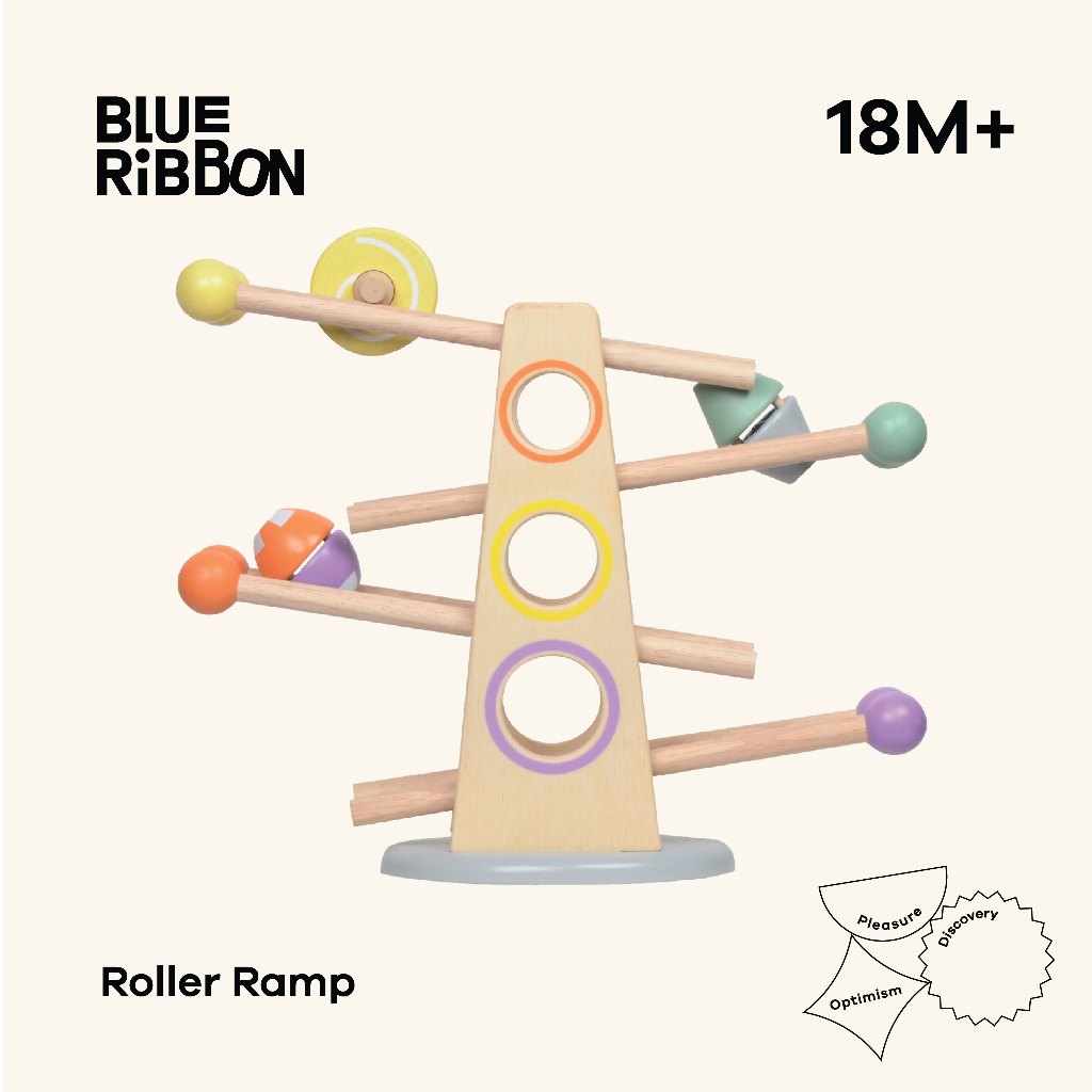 Blue Ribbon Toys ของเล่นไม้ทางลาดลูกกลิ้ง(ROLLER  RAMP) พัฒนาความสัมพันธ์ตามือ ราคา ถูกที่สุด ดีลบีเคเค