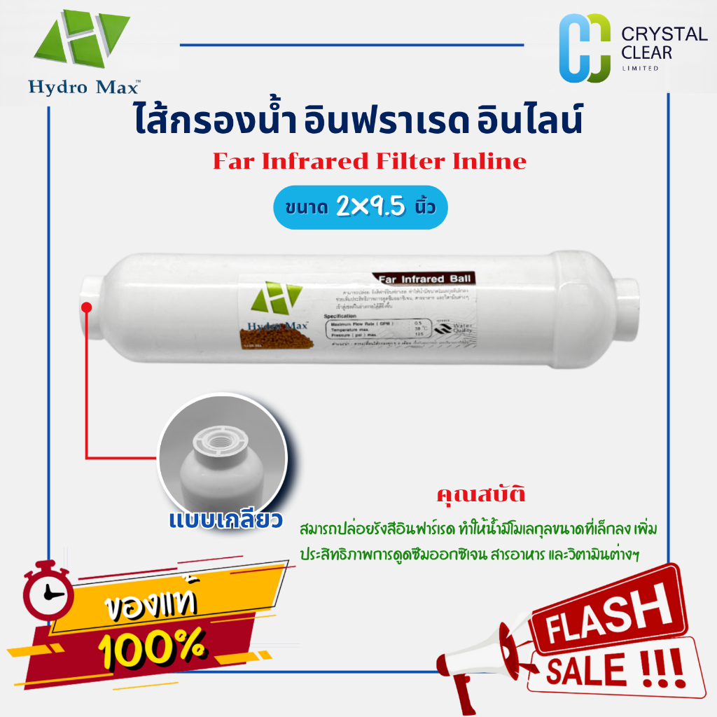 ไส้กรอง อินฟราเรด HYDRO MAX Far Infrared Mineralized Ball Inline cartridge 2 x 9.5  2 x 10 นิ้ว แค๊ปซูล  น้ำแร่
