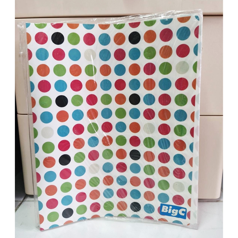 📂 Big C แฟ้มพลาสติก มีห่วง A4 ลายจุด รุ่น A - 993