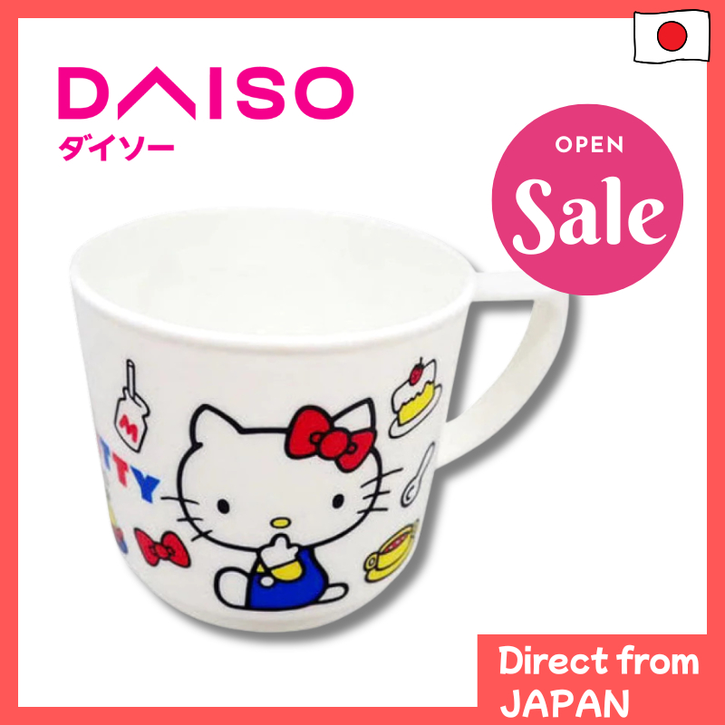 DAISO Japan Sanrio Hello Kitty Plastic Mug with Handle – Cute Kids Cup【Direct from Japan】