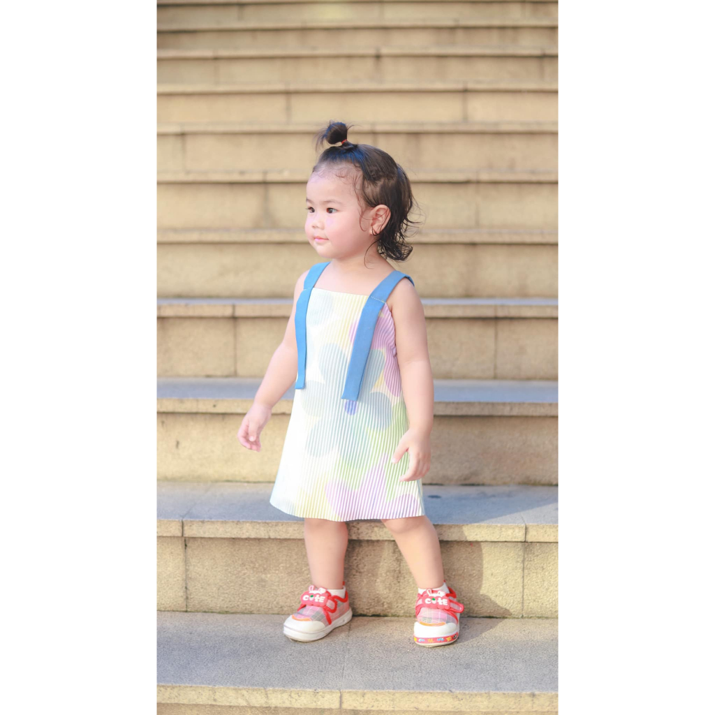 A284(Kid) ชุดลูกสาว-มินิเดรสสายเดี่ยว
