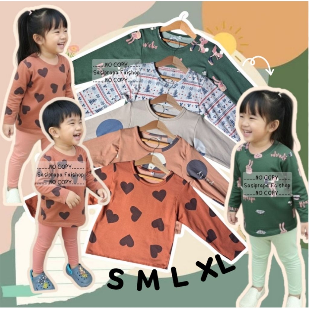 เสื้อแขนยาว เสื้อยืดเด็กแขนยาว ไซส์ S-XL