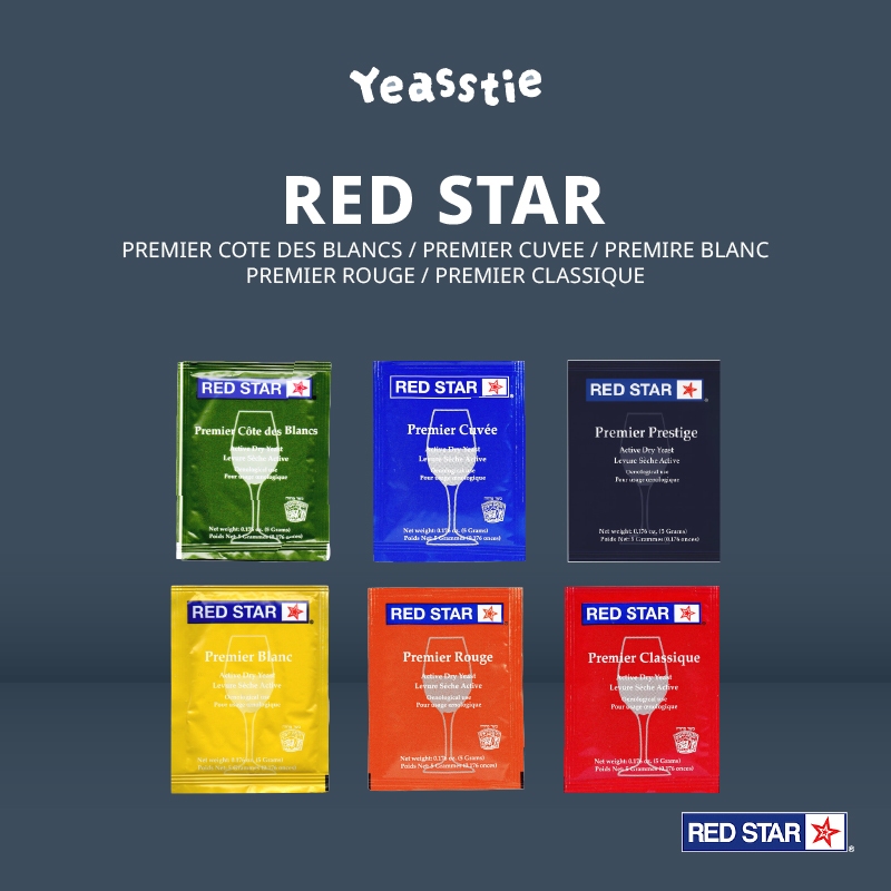 ยีสต์ทำไวน์ Red Star Premier Blanc, Cote des Blanc, Cuvee, Classic, Rouge, Prestige