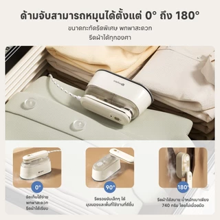 Simplus เตารีดไฟฟ้า เตารีด เตารีดไอน้ำ เตารีดพกพา เตารีดแห้ง เตารีดไอน้ํา 180° หมุนได้จับขนาดกะทัดรัดแบบพกพา GTJH022 FZ