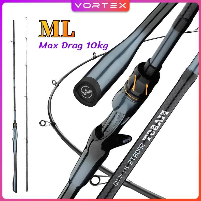 คันเบ็ด คาร์บอนไฟเบอร์สีเทาไล่ระดับ คันเบ็ดแบบจับเดียวออกแบบมาเป็นชิ้นเดียว ความยาว 1.8 เมตร/2.1 เมตร คันสปิน ML