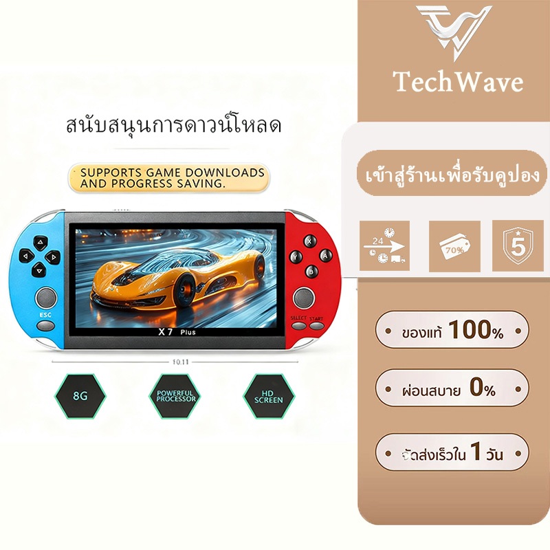 เครื่องเกมแบบพกพา Gaming เล่นได้ทั้งเกมคลาสสิกและเกมฮิต แจกหูฟัง จอสี 4.3 นิ้ว จัดส่งจากกรุงเทพฯ