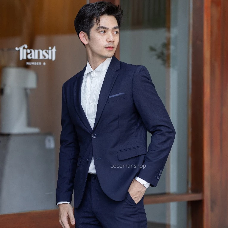 COCO-MAN ( ชุดสูทใส่รับปริญญา✅ 🧑🎓) เสื้อสูทกระดุม 2 เม็ด สีกรมท่าเข้ม ชุดสูทผู้ชาย มีกางเกงเข้าชุด ขายแยก