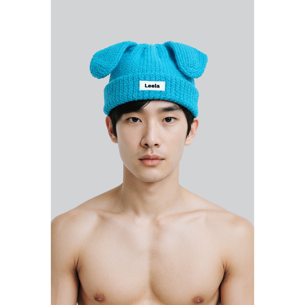 LEELA-RABBIT CROCHET HAT-หมวกไหมพรม