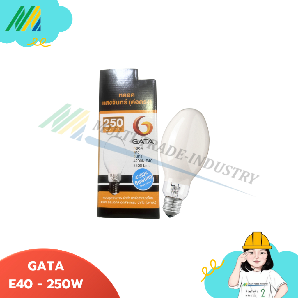 E-40 หลอดไฟแสงจันทร์ แบบต่อตรง 250W แสง 4200K