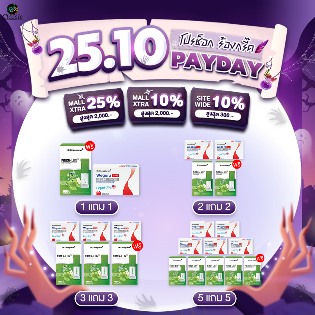 [ โปรโมชั่น ] Fiber-Liin ไฟเบอร์-ลิน + Wegora วีโกร่า ปากกาแคปซูล Dr.Khongkwan ดร.ของขวัญ