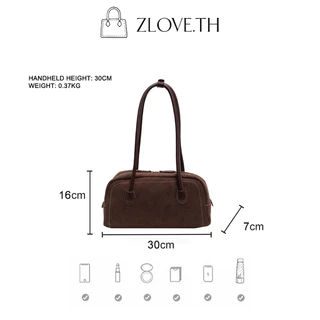 ZLOVE กระเป๋าสะพายเดี่ยว กระเป๋าหนังกลับ สไตล์ใหม่ ความจุขนาดใหญ่ วินเทจ แฟชั่น ถุงใต้วงแขน