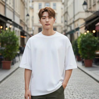 Buddysyrup เสื้อยืด Oversized (Classic Collection) - เสื้อเปล่า (เสื้อไม่มีลายสกรีน) คอตตอนแท้100% นุ่มอยู่ทรงแต่ไม่ย้วย