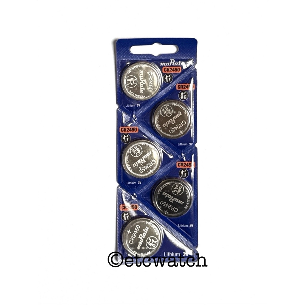 พร้อมส่ง> ถ่านกระดุม Murata CR2450 1แผง 5ก้อน