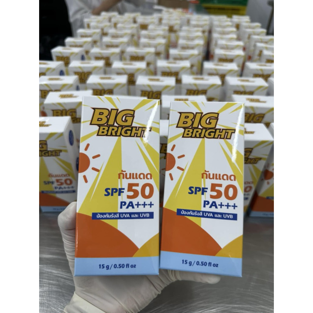 ครีมกันแดดหน้า Big Bright SPF50 PA+++ ใช้แทนแป้ง