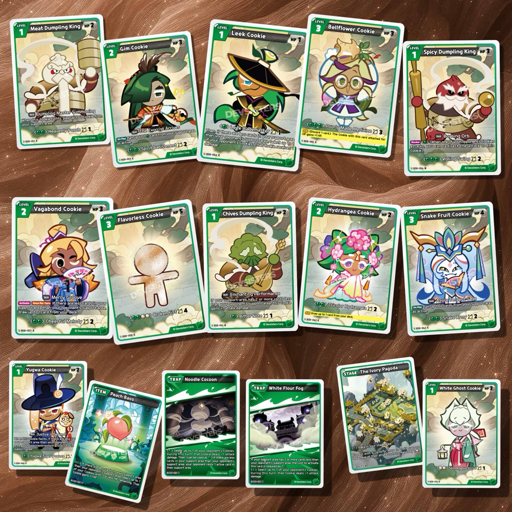 CookieRun ชุด Bs8 ระดับ C,U สีเขียว ( Eng Ver. )