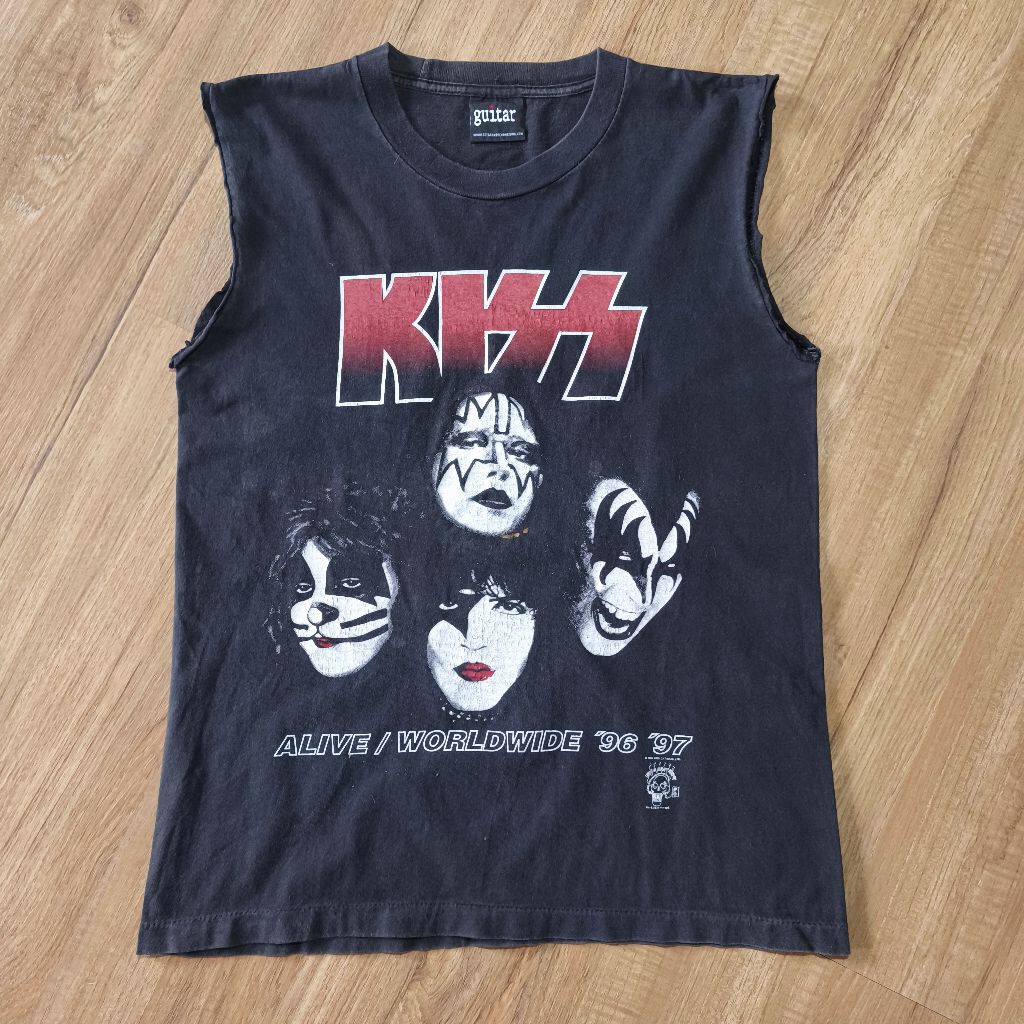 เสื้อวงวินเทจ1996 KISS ALIVE WORLDWIDE ตะเข็บเดี่ยว (kiss rose) Size 18.5x25