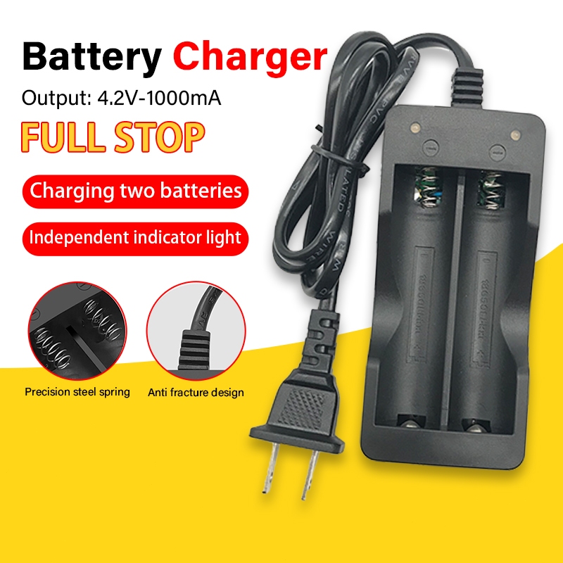 ที่ชาร์จแบตเตอรี่18650 2ก้อน(ไม่รวมแบต) ที่ชาร์จถ่าน 3.7V รางชาร์จถ่าน ชาร์จไว ตัดไฟเอง แท่นชาร์จถ่าน