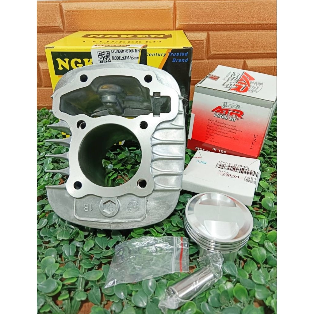 ชุดเสื้อลูก W110i 2021 K1M ลูก53มิลสลัก13 (S) พร้อมปาดหัวหลบวาล์ว ทรงหัวนูนนิดนึ่ง วาล์ว26/22,27/23 ใส่ชักเดิม