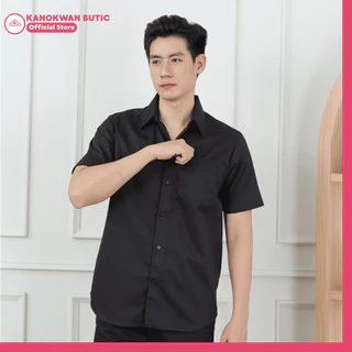เสื้อเชิ้ตชาย สีดำ แขนสั้น SS-6XL