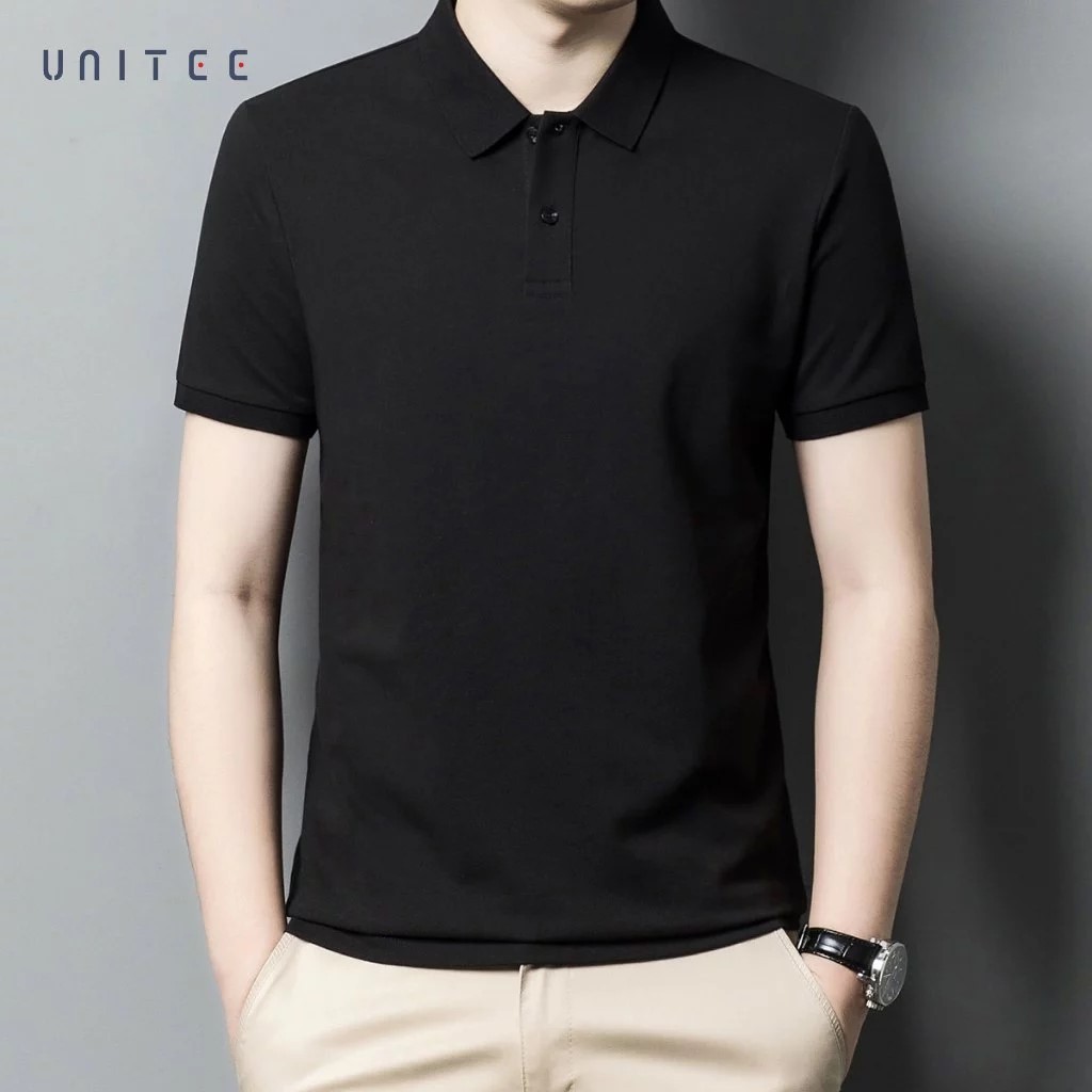 เสื้อโปโลชาย Unitee รุ่น313 สีพื้น คอปก แขนสั้น POLO SHIRTS ดีไซน์กระชับพอดีตัว สวมใส่สบาย