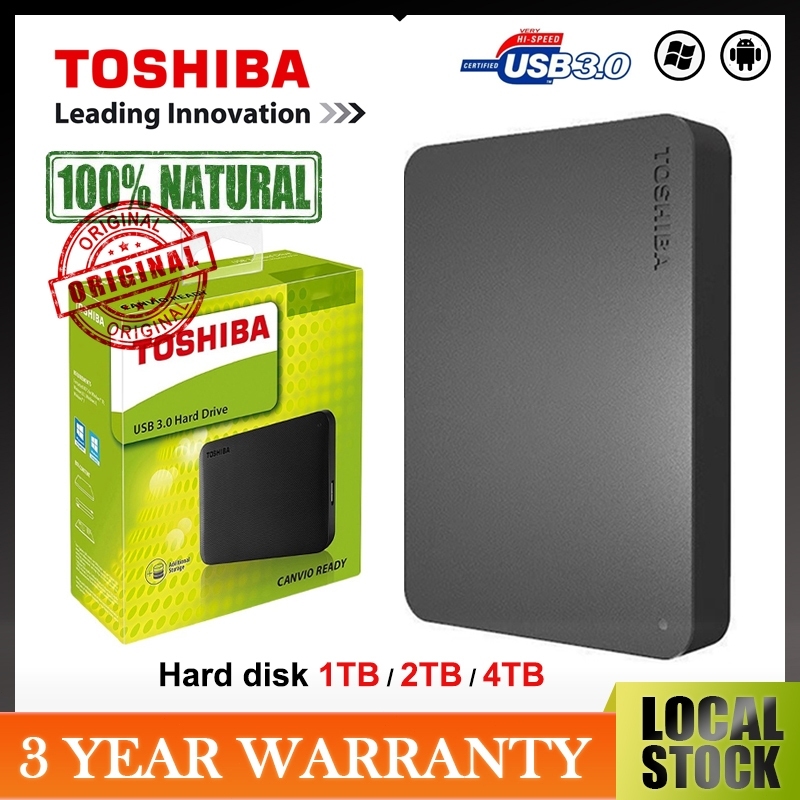 Toshiba External Harddisk 4TB/2TB/1TB ฮาร์ดดิสก์แบบพกพา HDD 2.5" USB3.0 harddrive ที่เก็บข้อมูลแบบพก