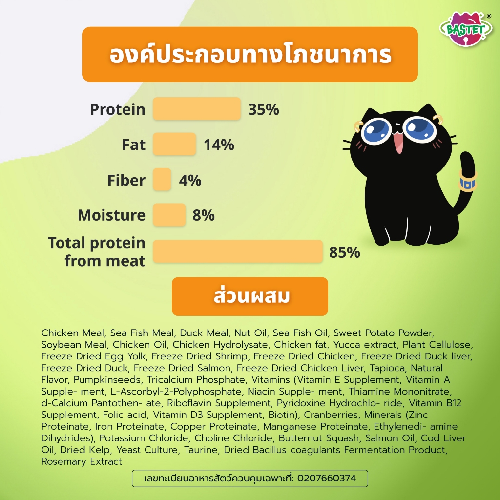 อาหารแมวบัสเตท 1 ถุง แถมเพิ่มอีก 50 กรัม(แมวท้องแมวเด็กกินได้) - รูปที่ 7