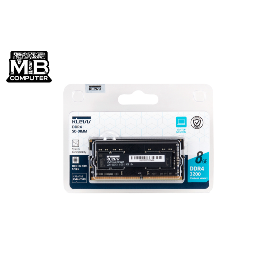 KLEVV DDR4 SO-DIMM STANDARD MEMORY - 8GB 3200MHz