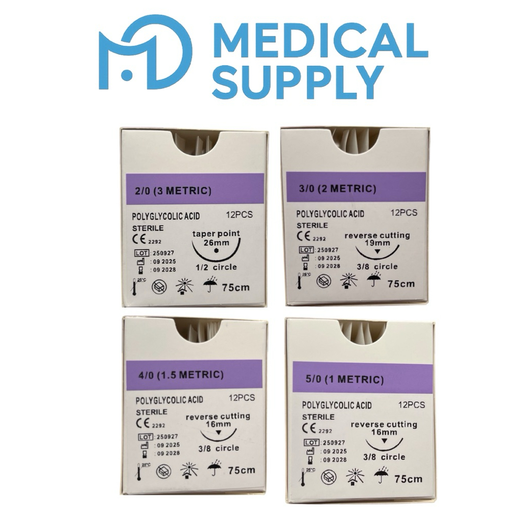 ไหมชนิดละลาย✅ ขนาดNo 2/0 No 3/0 No 4/0 No 5/0 ขายยกกล่อง 12 เส้น