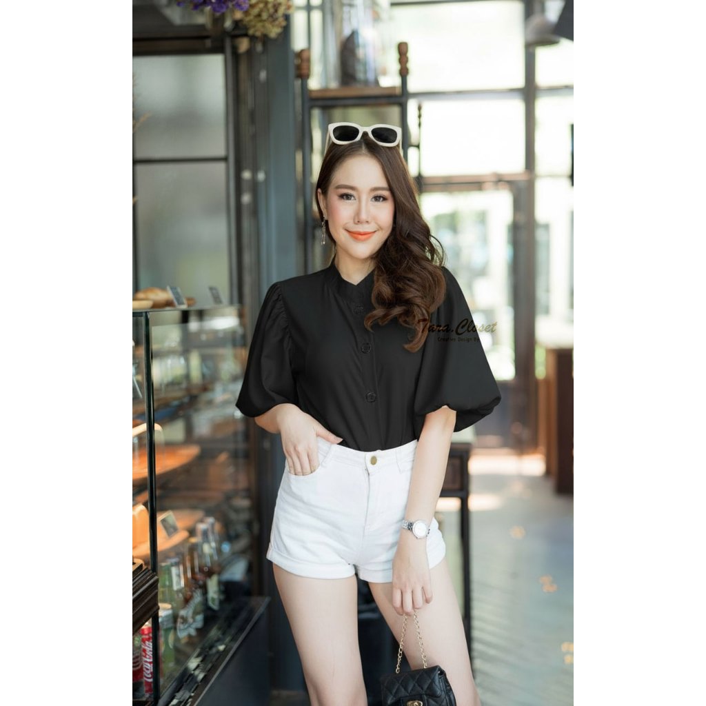 Z026 TARA Shirt เสื้อกระดุมหน้า แขนบอลลูน งานดี ทรงน่ารักมาก แพทเทิร์นเป๊ะเว่อร์ รุ่นนี้งานชนShop  เนื้อผ้าซาร่าอย่างดี