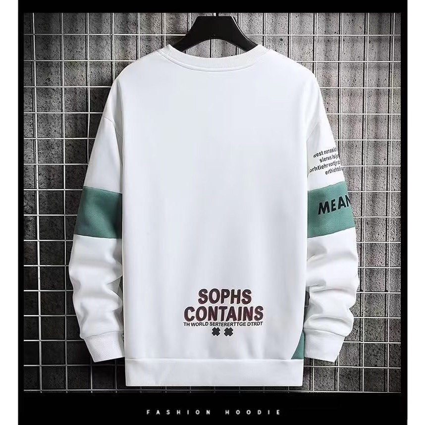 เสื้อกันหนาวผู้ชาย เสื้อสเวตเตอร์ สเวตเตอร์คอกลม ทรงหลวม แฟชั่น สไตล์เกาหล - รูปที่ 3